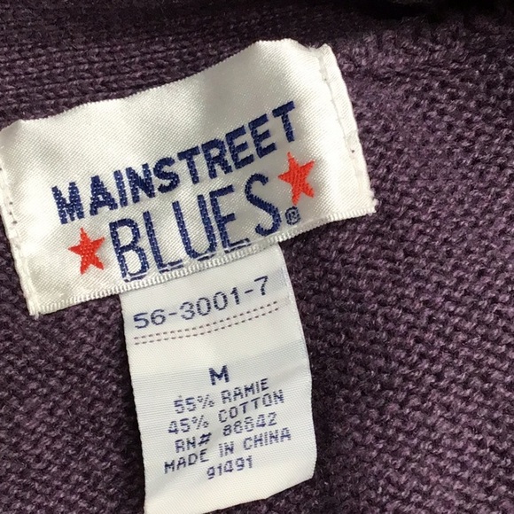 Main Street Blues Purple Button-Up Cardigan - Picture 3 of 3